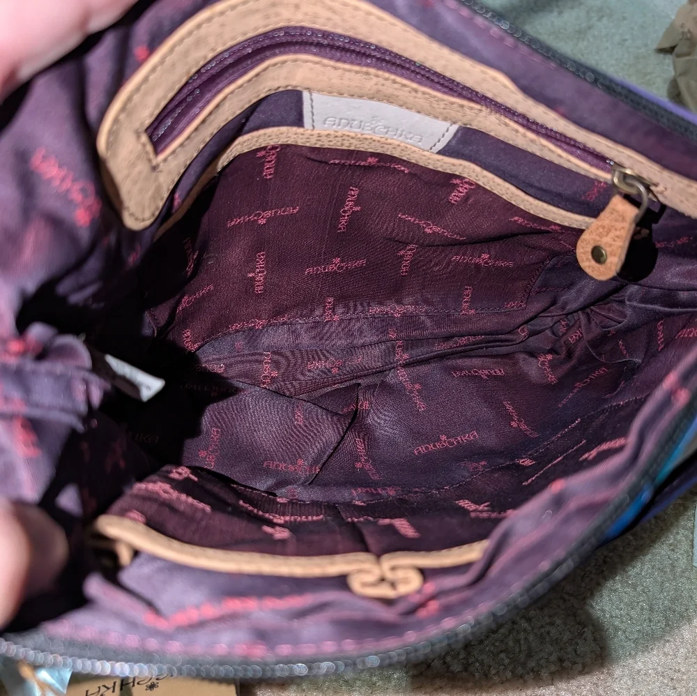 ANUSCHKA Leather Dual Compartment CB, 7-Pocket Handbag Purse + Access NWT - Picture 7 of 13